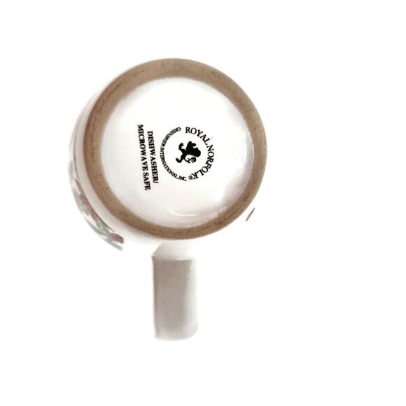 ROYAL NORFOLK Poinsettia Christmas Holiday Coffee Cocoa Tea Cup Mug 12 oz - Picture 6 of 8